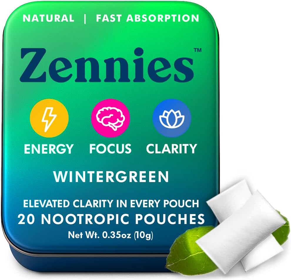 Clean Caffeine Energy Pouches - Wintergreen (Nicotine-Free Nootropics)