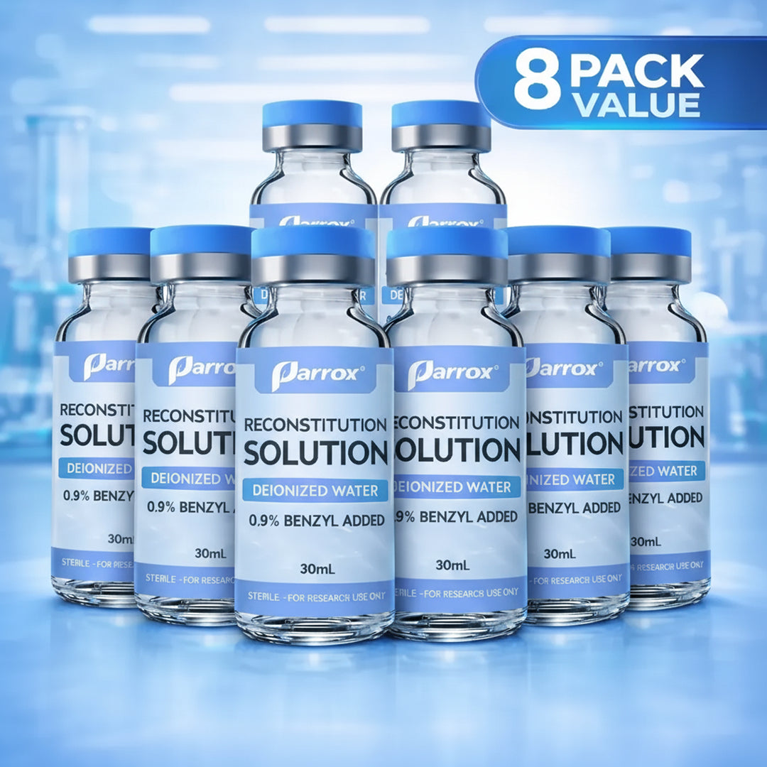 Parrox Bacteriostatic Water 2-Pack 30mL Glass Vials - Peptide Reconstitution