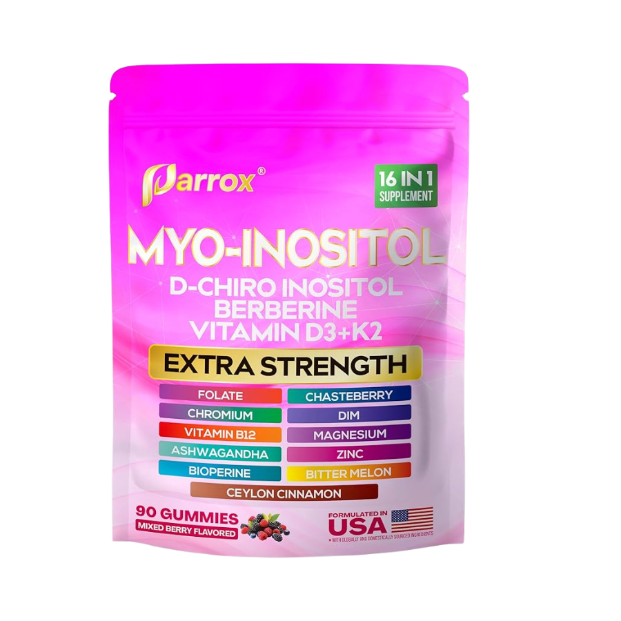 Myo-Inositol & D-Chiro Inositol Gummies 16 in 1 Supplement - Mixed Berry Flavor