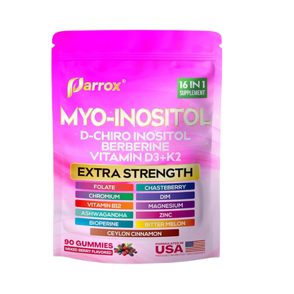 Myo-Inositol & D-Chiro Inositol Gummies 16 in 1 Supplement - Mixed Berry Flavor