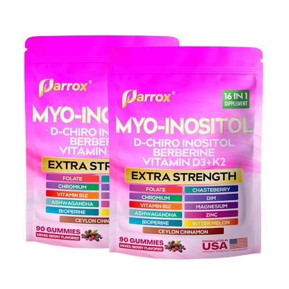 Myo-Inositol & D-Chiro Inositol Gummies 16 in 1 Supplement - Mixed Berry Flavor