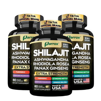 Pure Shilajit Energy Complex - 8 Premium Adaptogens in 1 Capsule