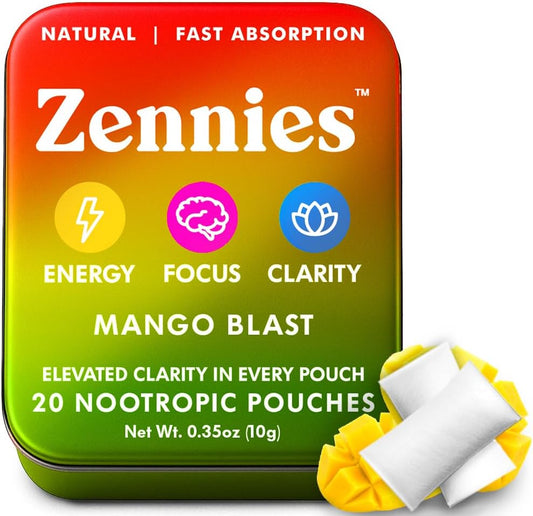 Clean Caffeine Energy Pouches - Mango Blast (Nicotine-Free Nootropics)