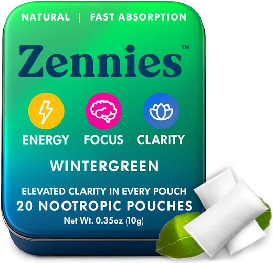 Clean Caffeine Energy Pouches - Wintergreen (Nicotine-Free Nootropics)