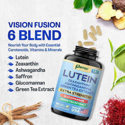 6-in-1 Vision & Focus Support - Lutein, Zeaxanthin & Ashwagandha