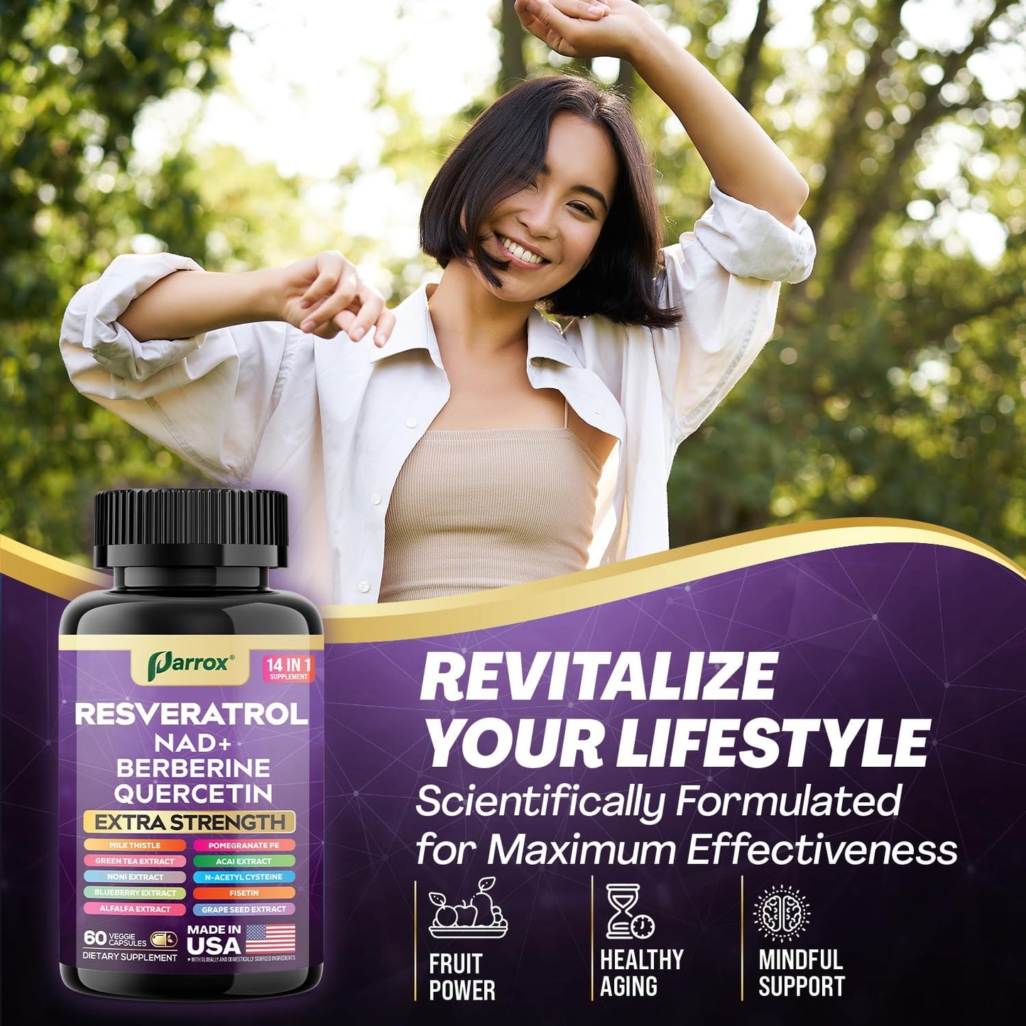 14-in-1 Resveratrol Anti-Aging Complex - Extra Strength Formula