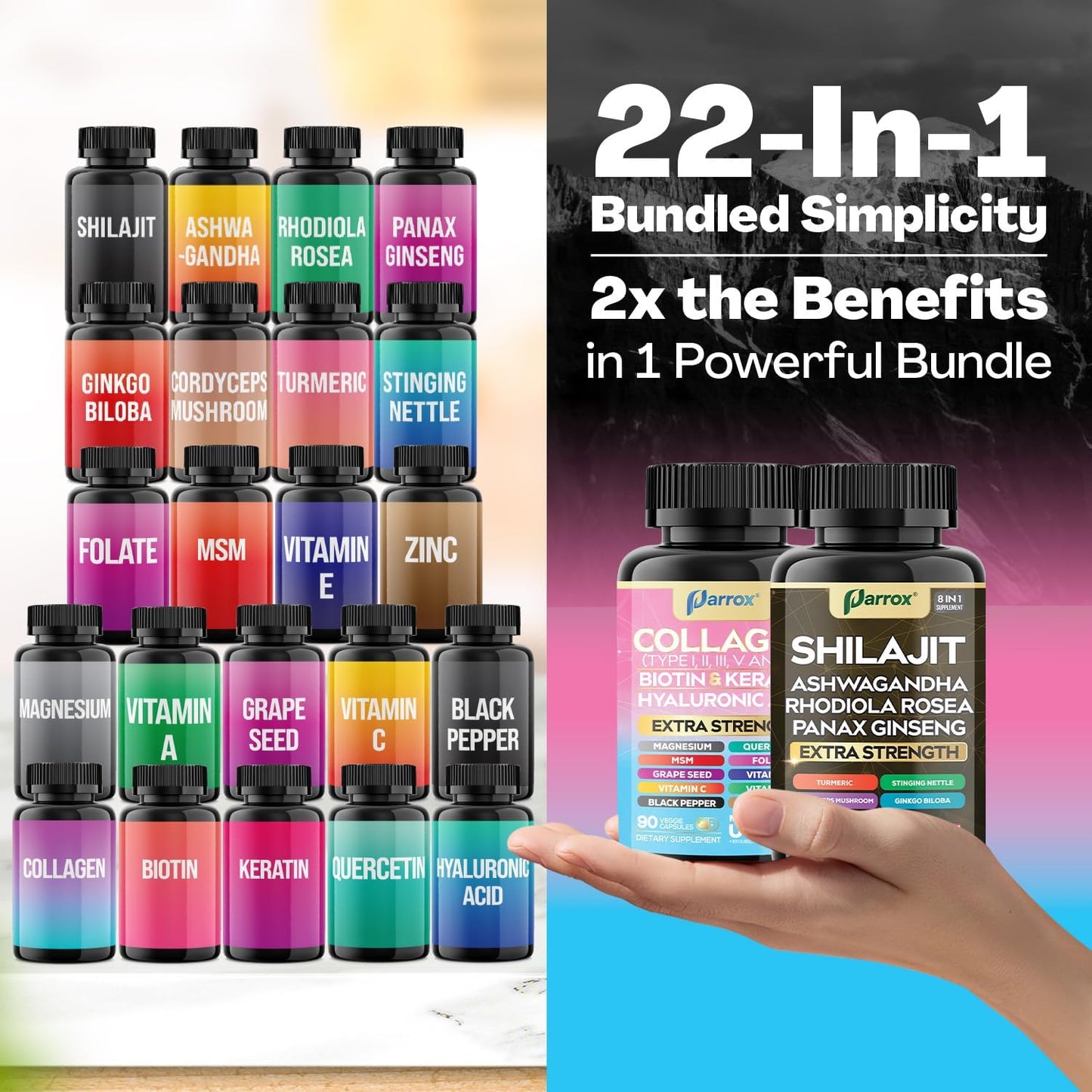 Beauty & Energy Power Bundle - Collagen + Adaptogen Capsules