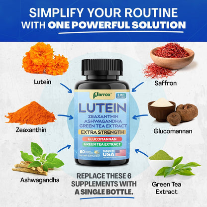 6-in-1 Vision & Focus Support - Lutein, Zeaxanthin & Ashwagandha