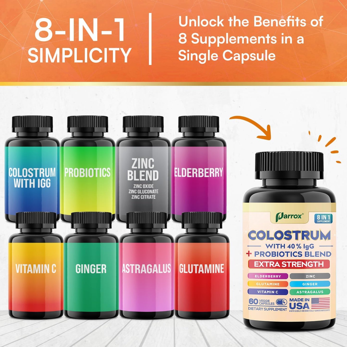 Grass-Fed Colostrum Capsules - 40% IgG Immune Support Complex