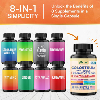 Grass-Fed Colostrum Capsules - 40% IgG Immune Support Complex