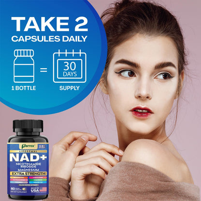NAD+ Cellular Energy Booster - 10-in-1 Anti-Aging Formula