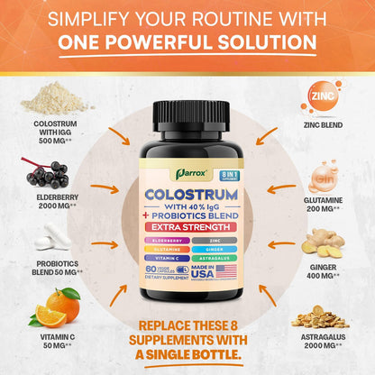Grass-Fed Colostrum Capsules - 40% IgG Immune Support Complex