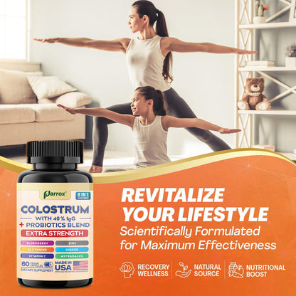 Grass-Fed Colostrum Capsules - 40% IgG Immune Support Complex