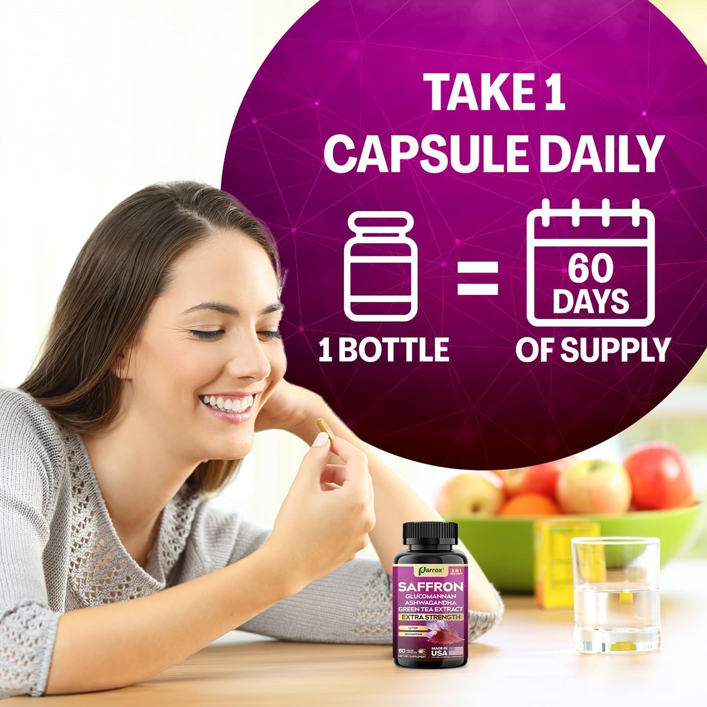 Premium Saffron Complex - 6-in-1 Mood & Vision Support (2-Month Supply)