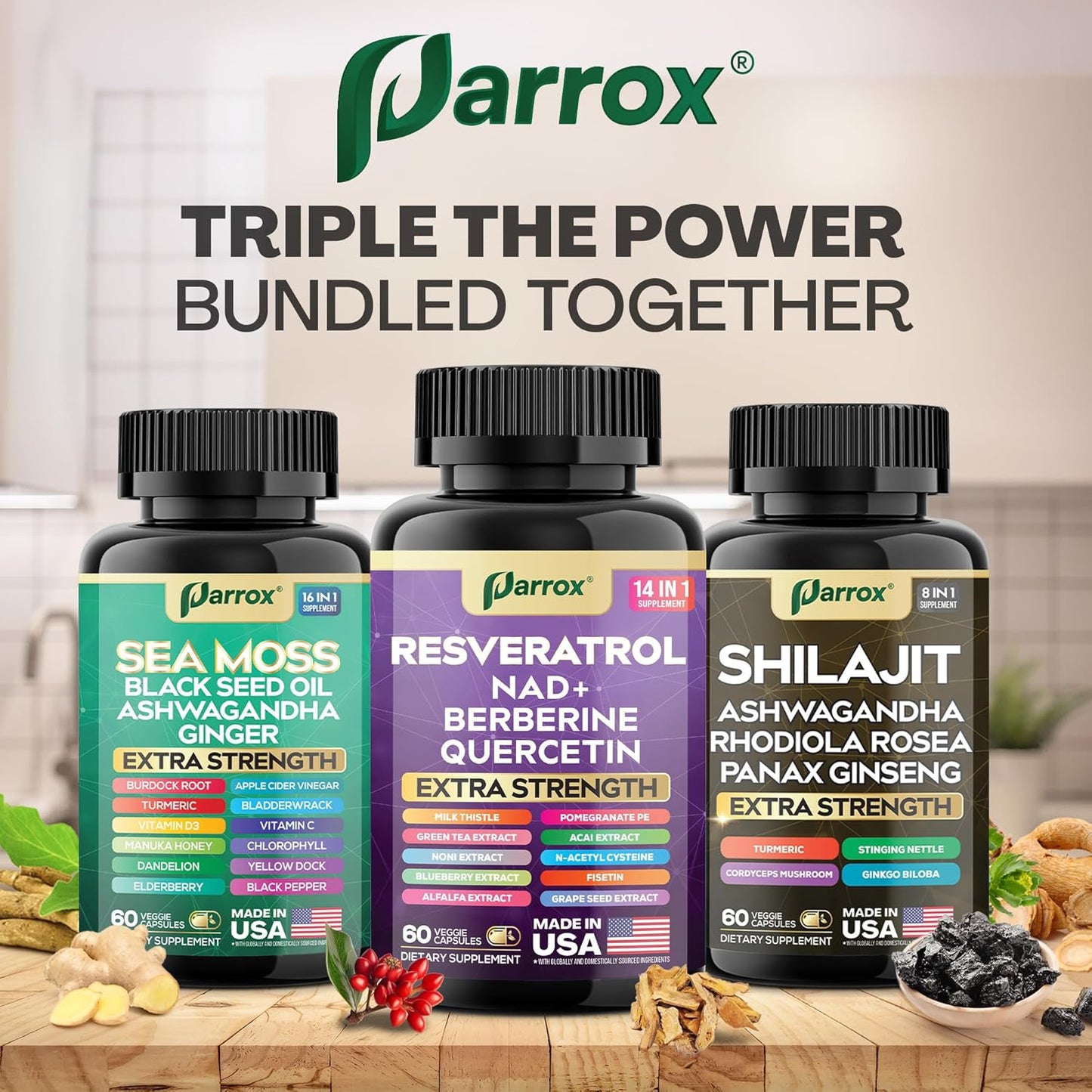 Advanced Wellness Trio - 34 Powerhouse Ingredients for Peak Performance