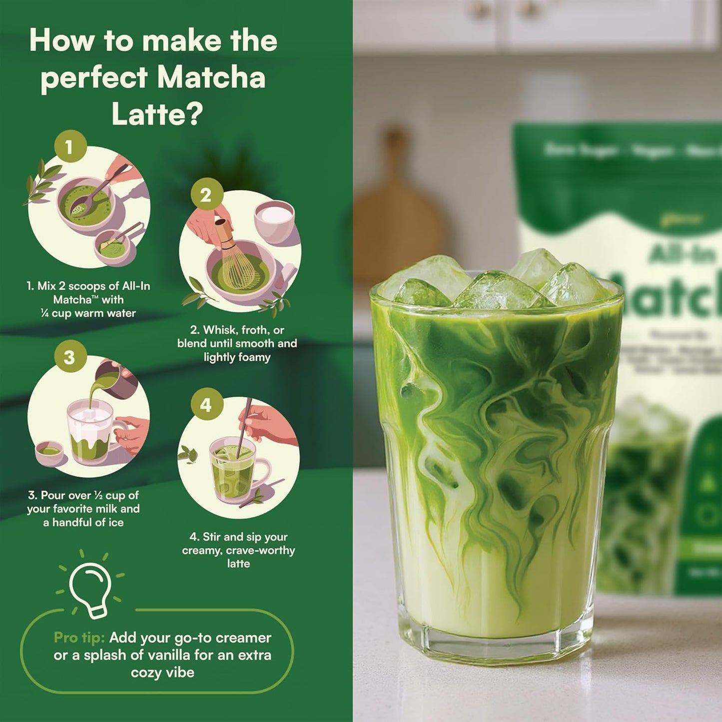 8-in-1 Ceremonial Matcha Latte - Japanese Matcha + Superfoods Blend
