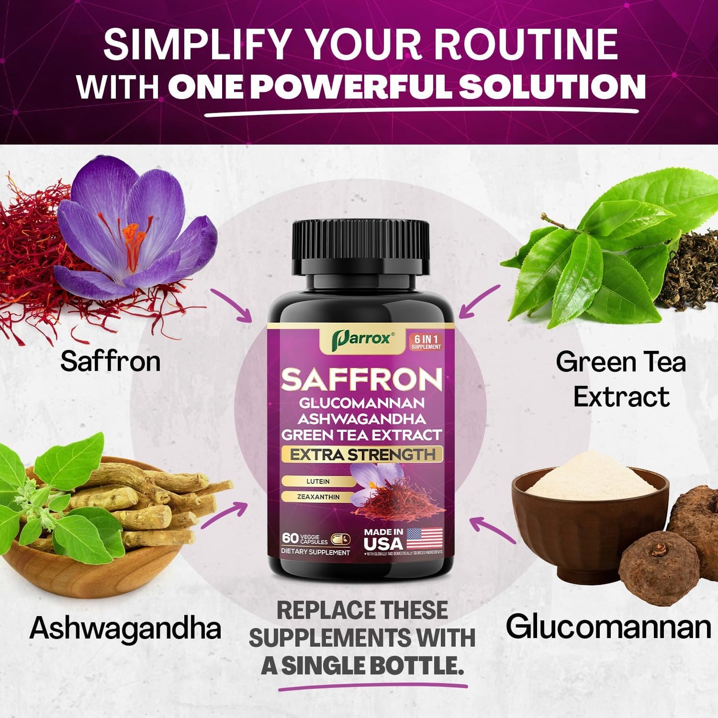 Premium Saffron Complex - 6-in-1 Mood & Vision Support (2-Month Supply)