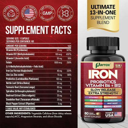 Gentle Iron Complex - Slow-Release with Probiotics & Plant Power