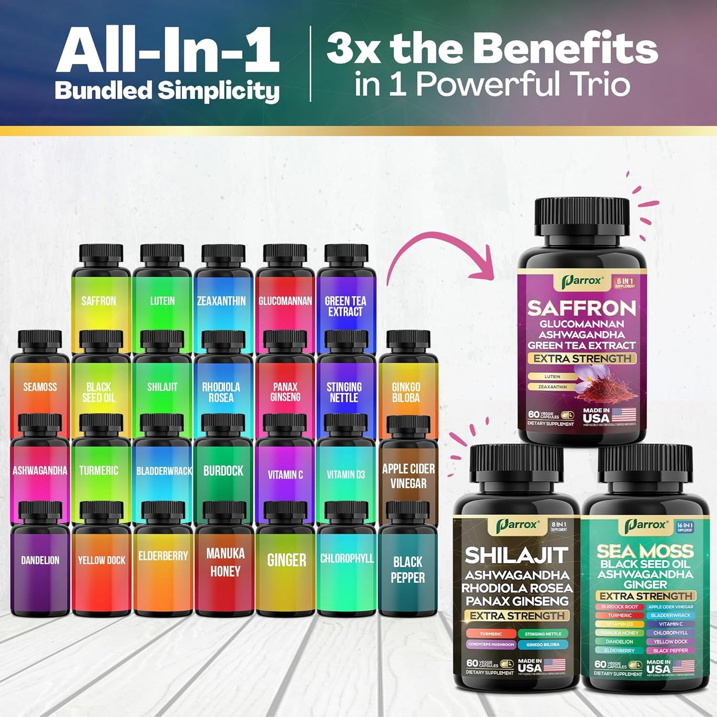 Elite Vitality Trio - 27 Unique Ingredients for Total Wellness