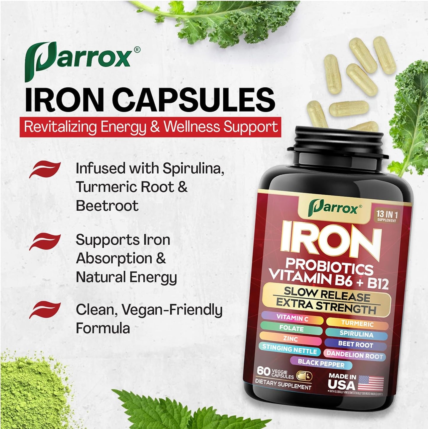Gentle Iron Complex - Slow-Release with Probiotics & Plant Power
