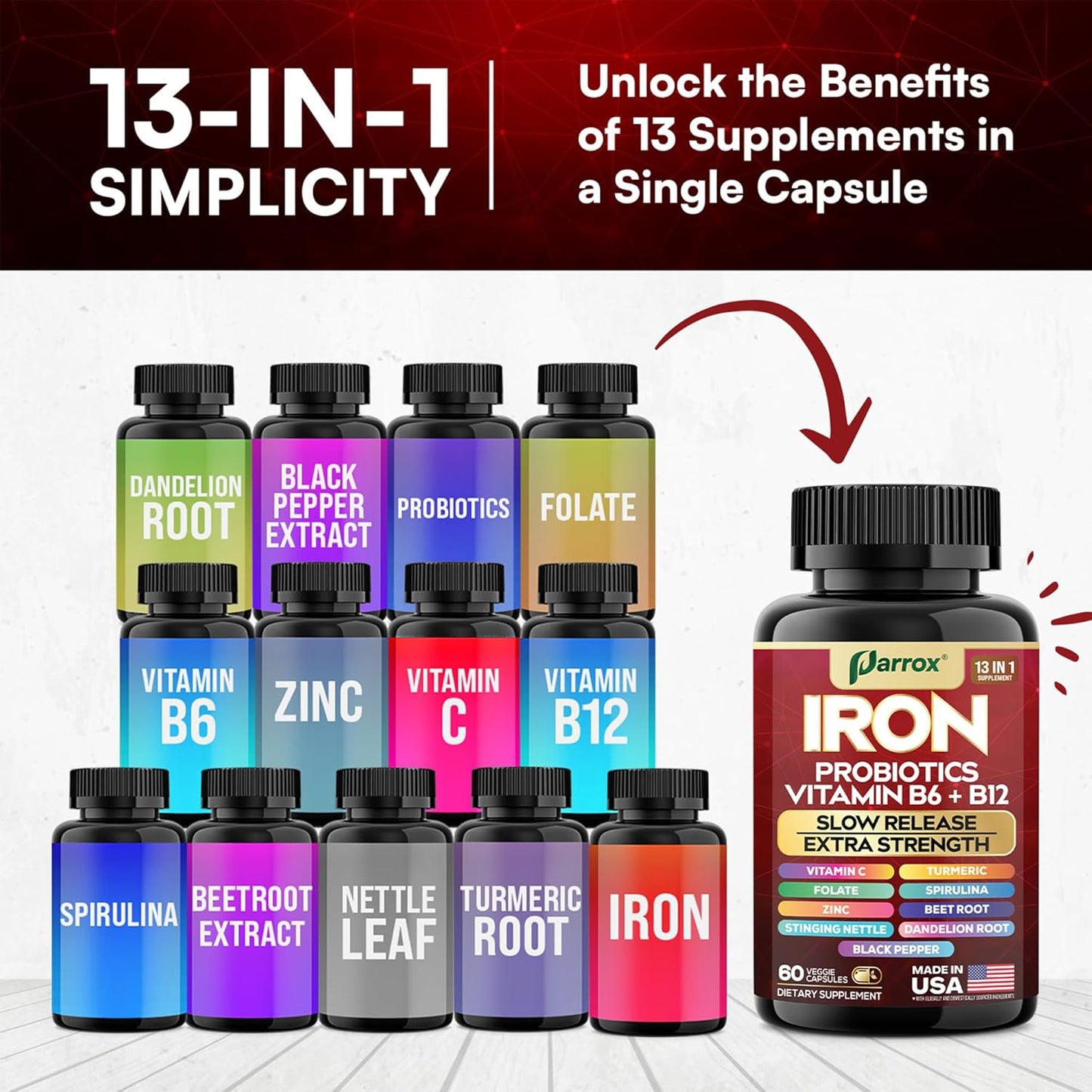 Gentle Iron Complex - Slow-Release with Probiotics & Plant Power
