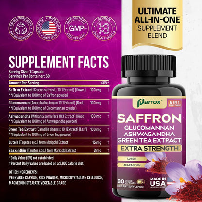 Premium Saffron Complex - 6-in-1 Mood & Vision Support (2-Month Supply)