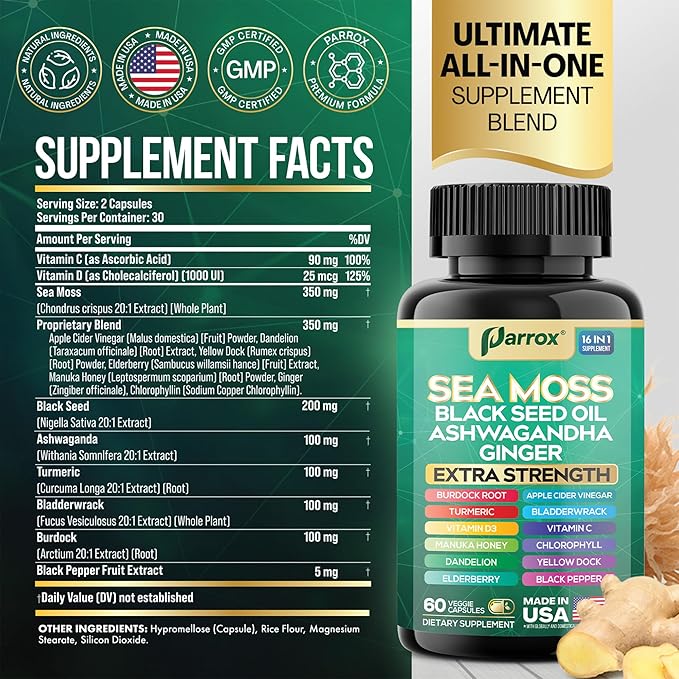Ultimate Sea Moss Complex - 16 Powerhouse Ingredients in 1 Capsule