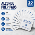 Alcohol Prep Pads — 70% Isopropyl | 20-Pack | For Lab & Research Use