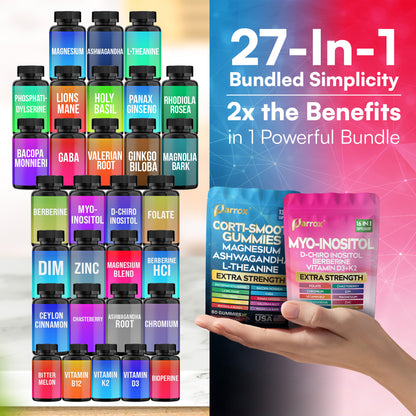 Calm & Complete Health Bundle – Myo-Harmony 16-in-1 + Ultimate Corti-Soothe Balance Gummies