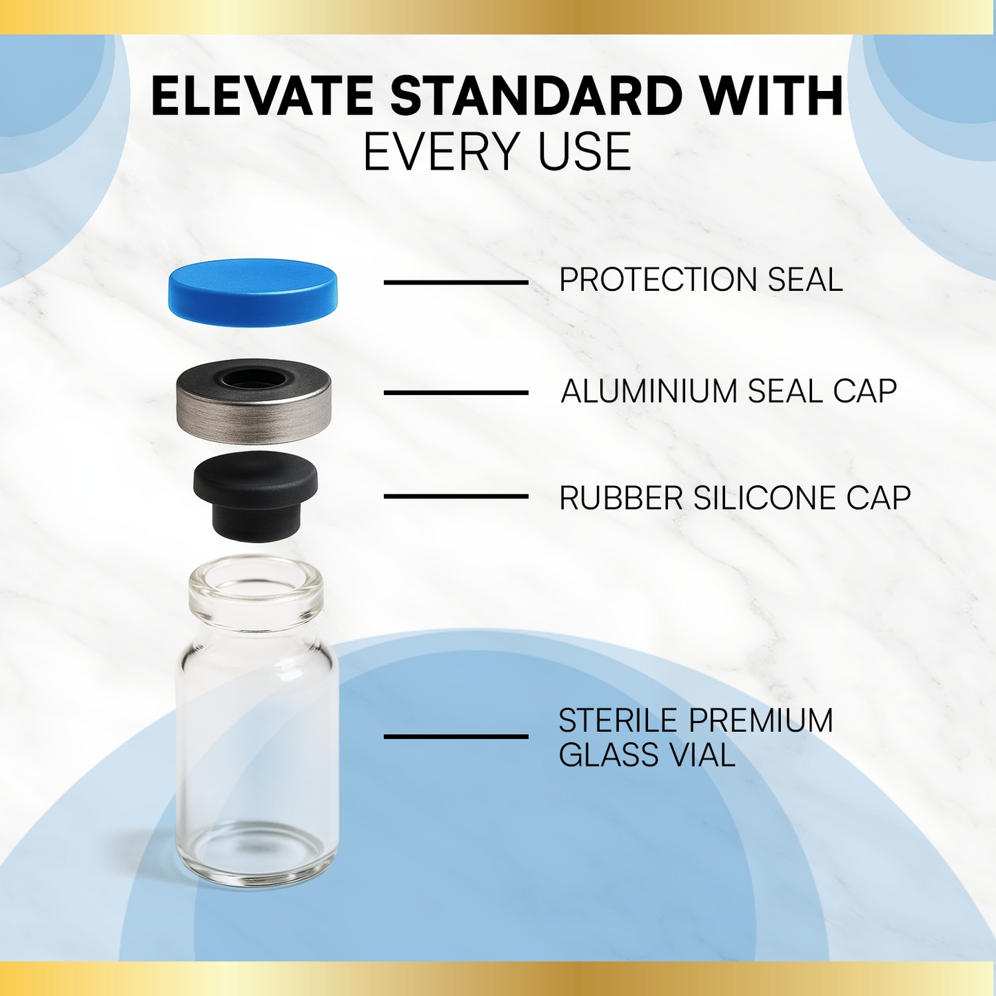 Reconstitution Solution 2-Pack, 30mL Premium Glass Vials with Flip-Off Caps