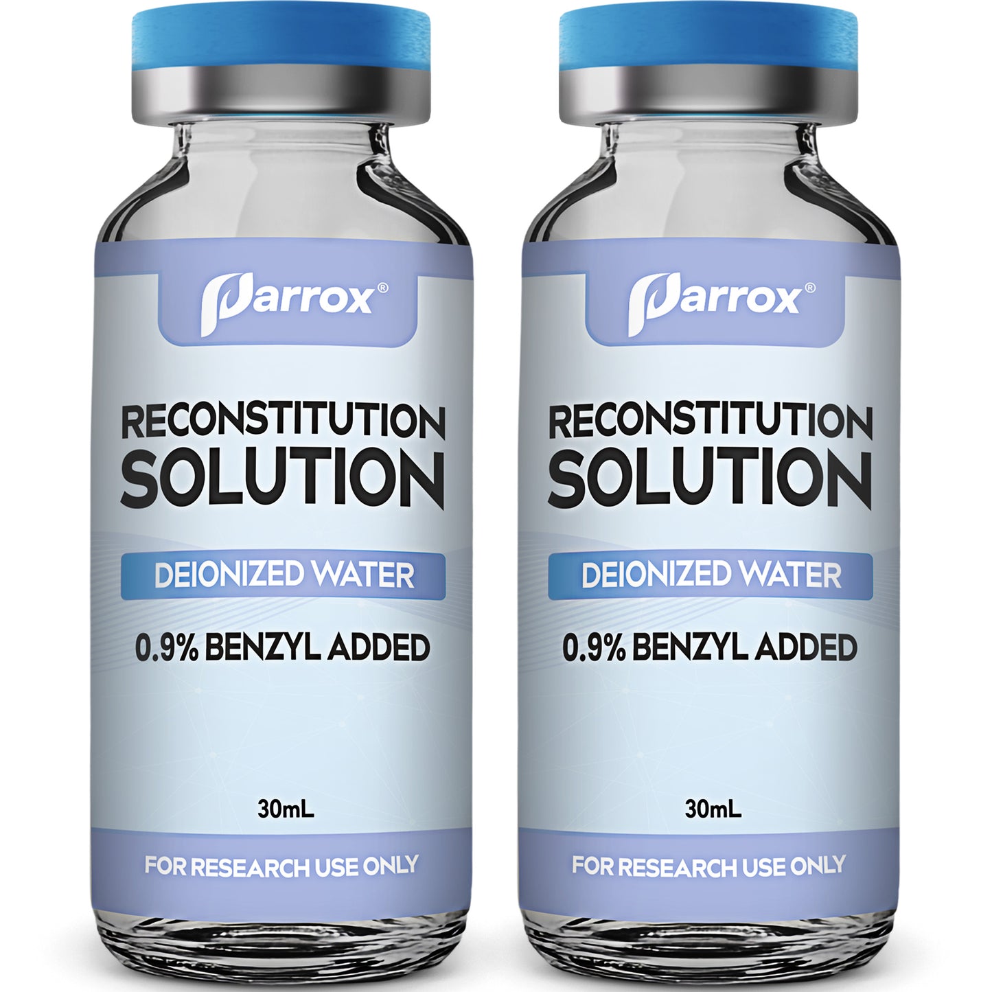 Bacteriostatic Reconstitution Solution 30mL - 2 Pack Premium Glass Vials