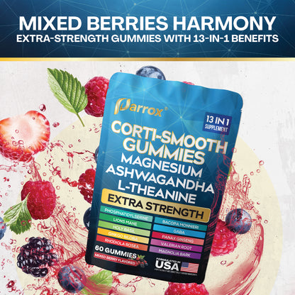 Corti-Smooth Stress Relief Gummies - Ashwagandha + L-Theanine Blend