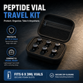 Peptide Vial Travel Kit — Hard Shell Case | 6-Slot Foam Insert | Lab Storage