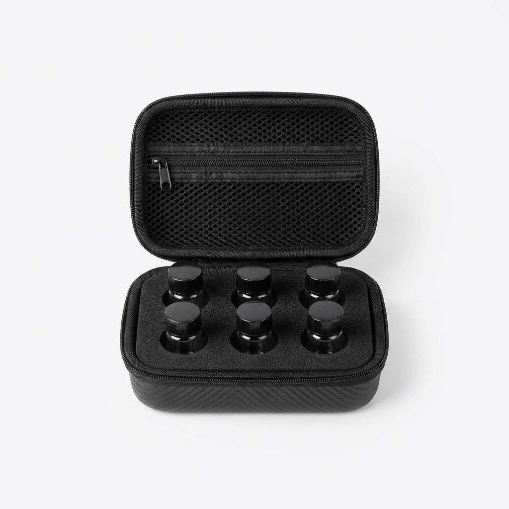 Peptide Vial Travel Kit — Hard Shell Case | 6-Slot Foam Insert | Lab Storage