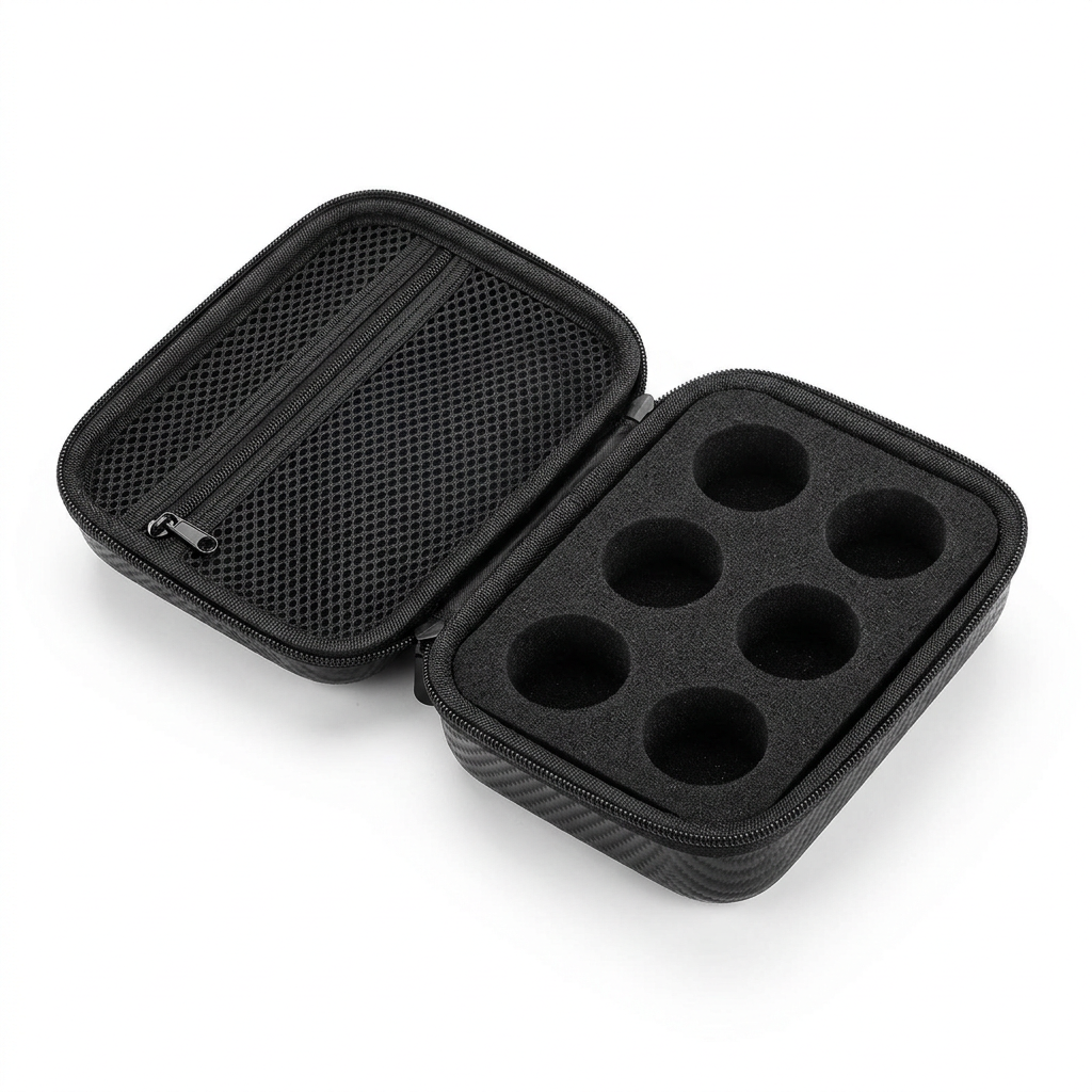 Peptide Vial Travel Kit — Hard Shell Case | 6-Slot Foam Insert | Lab Storage