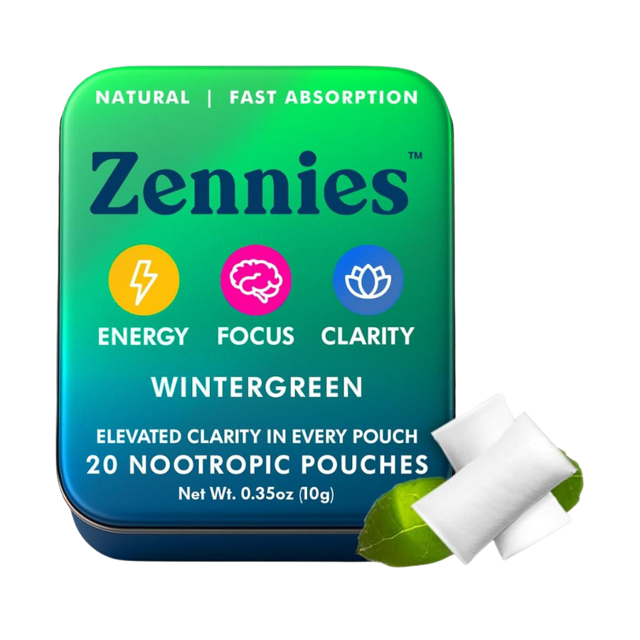 Clean Caffeine Energy Pouches - Wintergreen (Nicotine-Free Nootropics)