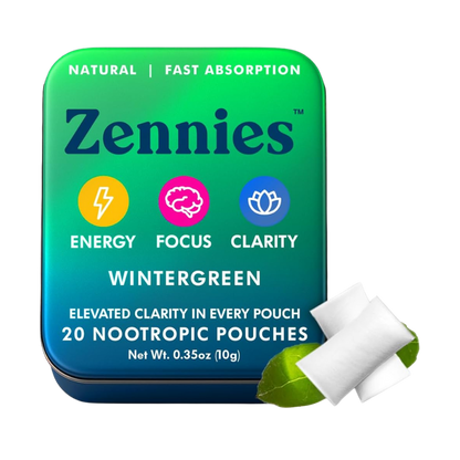 Clean Caffeine Energy Pouches - Wintergreen (Nicotine-Free Nootropics)